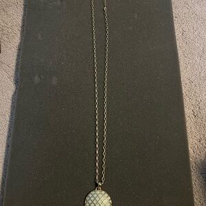 Lia Sophia Gold Necklace with Blue Pendant